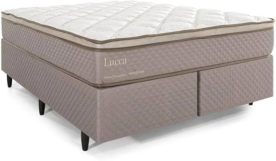 Cama Box Herval Queen Lucca, 66x158x198 cm, Molas Ensacadas