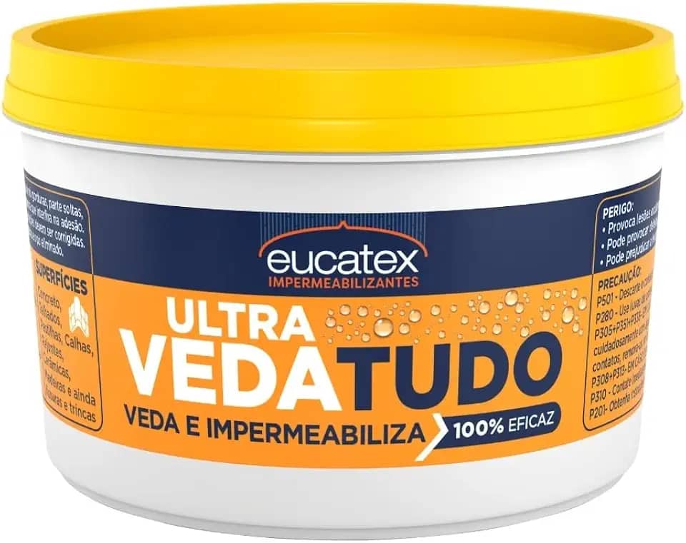 Resina Impermeabilizante Protetora Incolor Interior Exterior Elástica Base Água Ultra Vedatudo - Eucatex