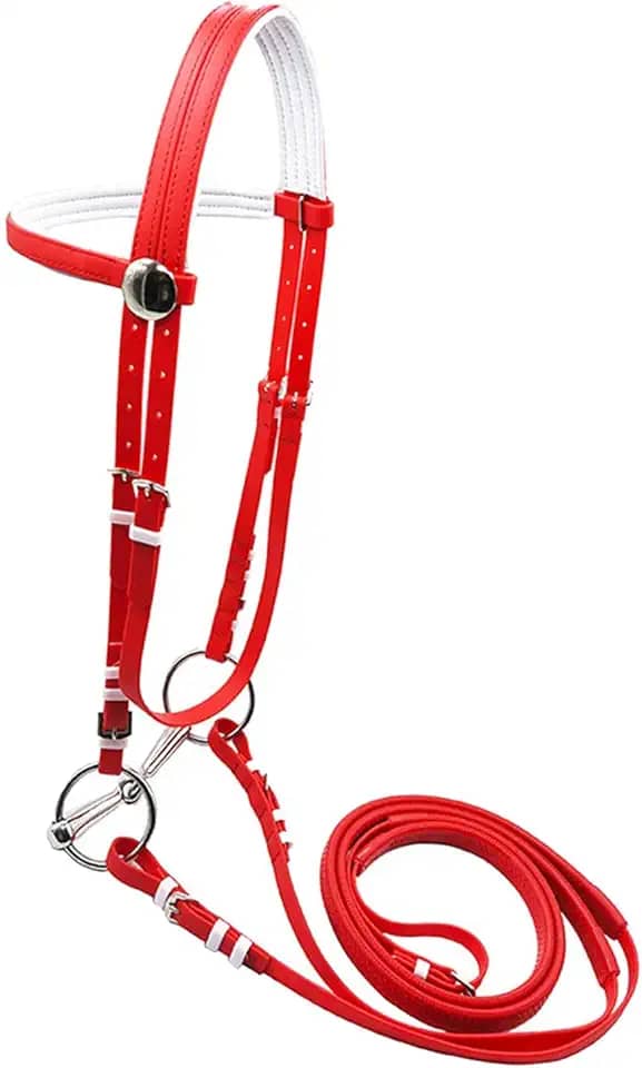 oshhni Rédea de cavalo com cabresto, freio de argola de aço inoxidável versátil, corda de montaria para aulas de clube, trilha de fazenda