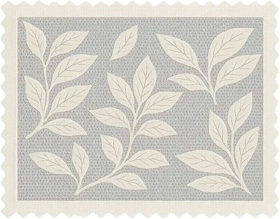 Capa para Tampa de Fogão 6 Bocas em Renda, 58x80cm, Branco, Design Folhas