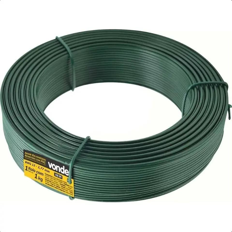 Arame Revestido Pvc com 01kg Verde Bwg12 - Vonder