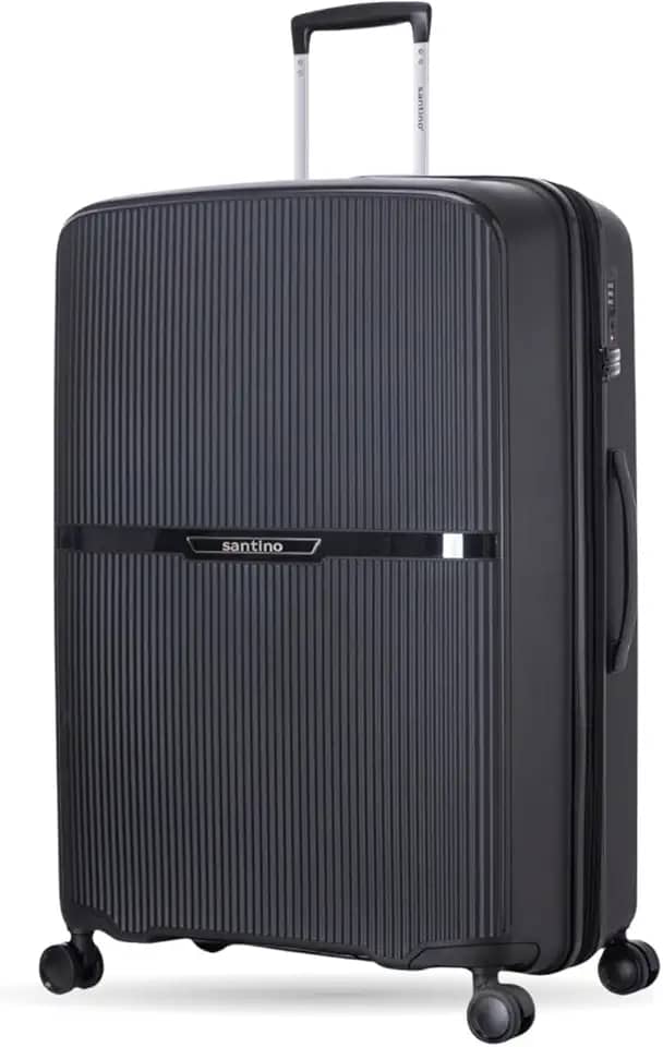 Mala Leve Nevada Grande 28“ SANTINO - Polipropileno – com Rodas Duplas Giratórias, Alça Lateral, Cadeado TSA, Expansível, Resistente a Impactos