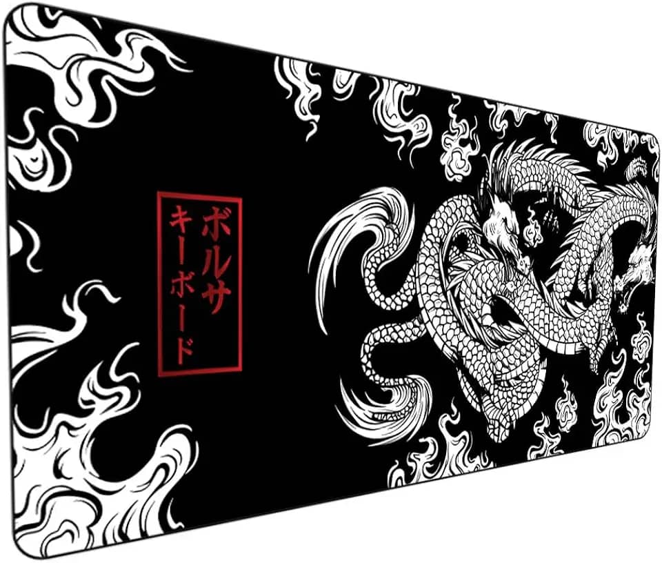 Mouse Pad Gamer Extra Grande Speed Anti Derrapante Profissional Desk Pad Large Wide 90x40 -Dragão Chines Japones