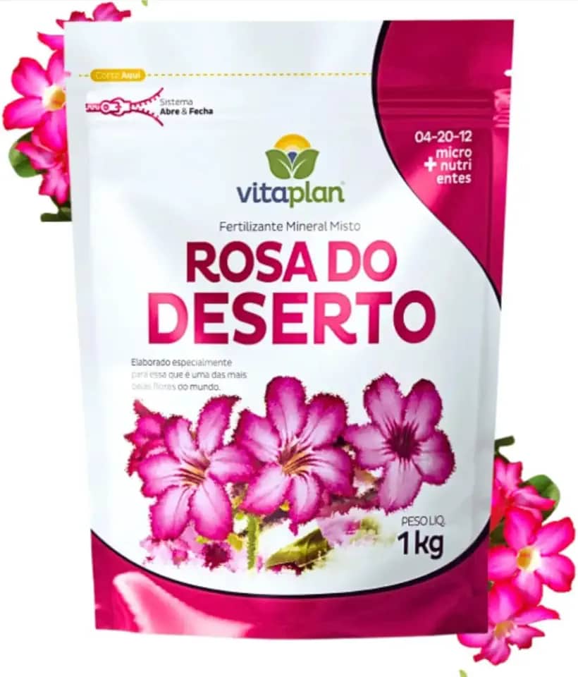 Fertilizante Adubo Rosa Deserto 1kg Floração Para Plantas Flores Sempre Bem Nutridas