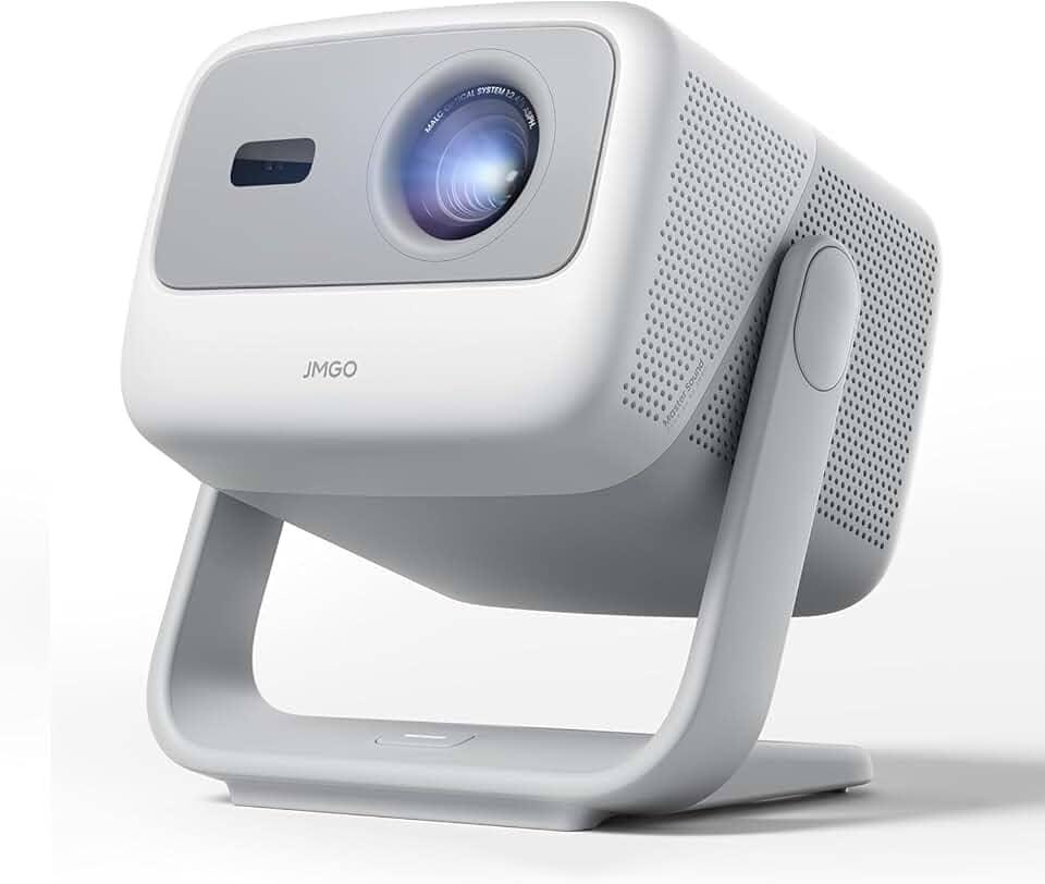 JMGO N1S SE GTV Projetor a Laser Triplo Portátil, 1080P FHD, 850 Lúmens ISO, Netflix Oficial, HDR10, Correção Automática com Gimbal, Tela 200" 3D, Alto-falantes 2×5W Dolby Digital para Cinema em Casa