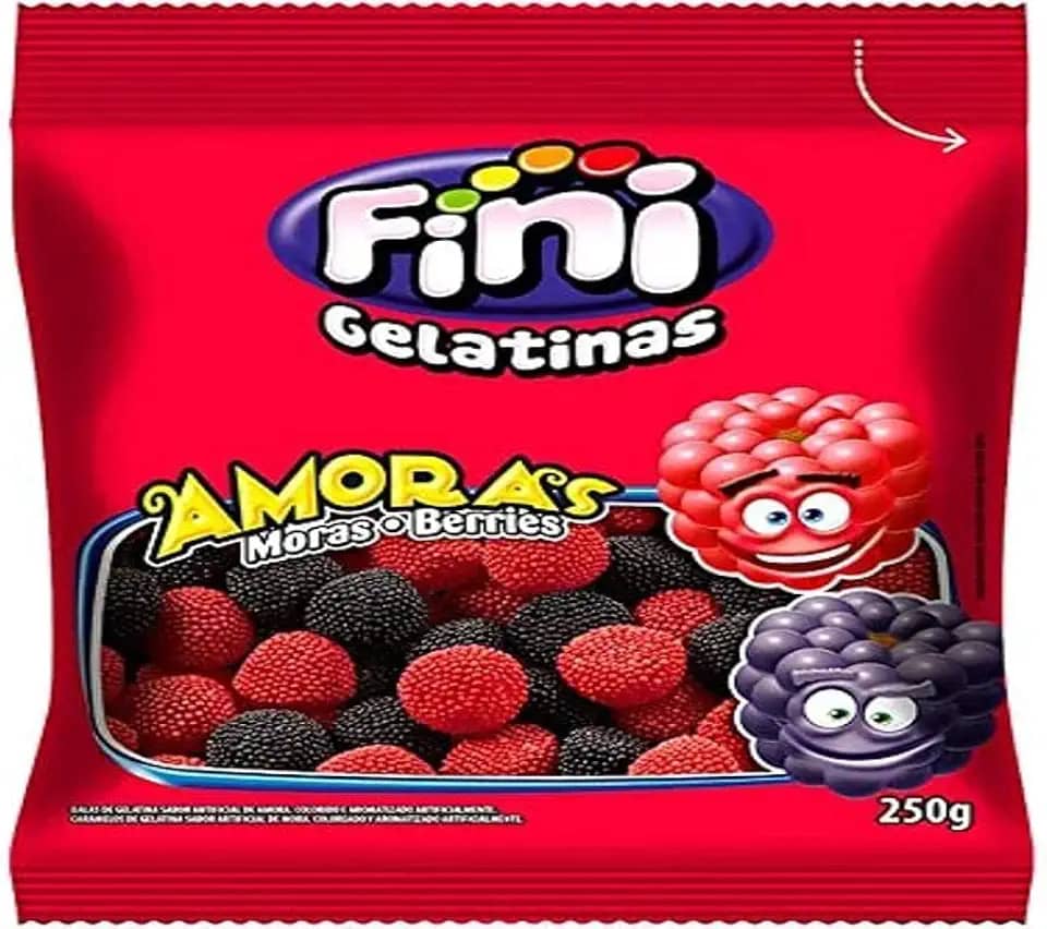 Balas De Gelatina Amoras Fini 250G