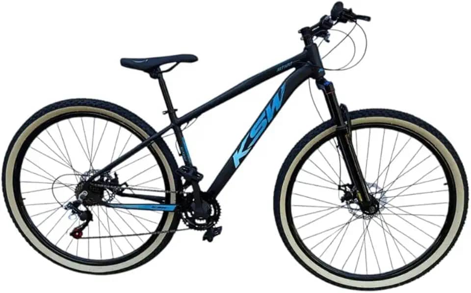 Bicicleta Aro 29 Ksw Adulto 21 velocidades Suspensão Dianteira 80mm Pneu Faixa Amarelo