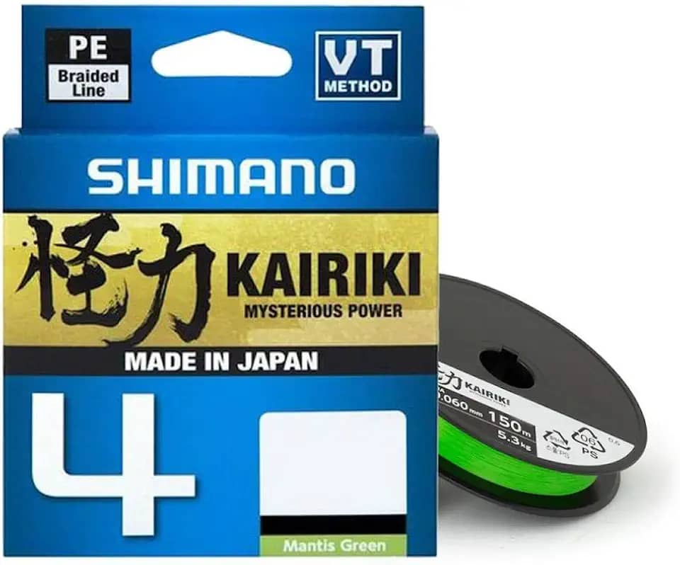 SHIMANO, LINHA DE PESCA MULTIFILAMENTO SHIMANO KAIRIKI 4X LD M54TE 15LB - 6,8KG - 0.160MM - 150M - VERDE