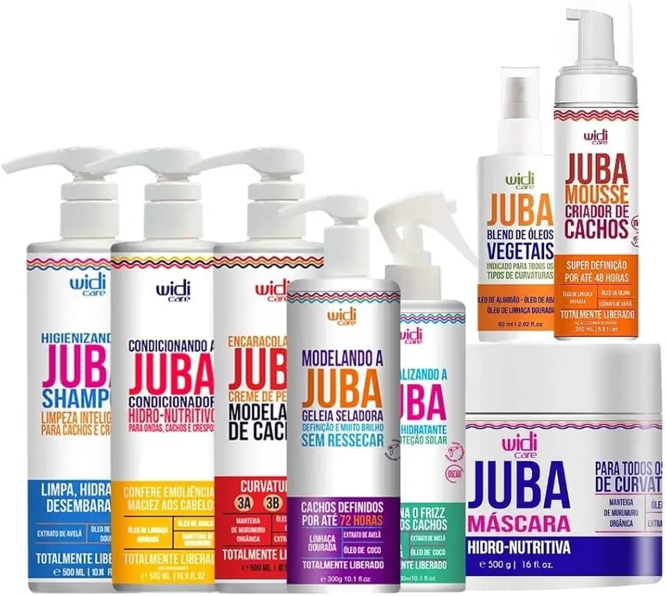 Kit Widi Care Juba Completo 8 Produtos Vegano Creme Pentear Encaracolando Cabelo Tratamento