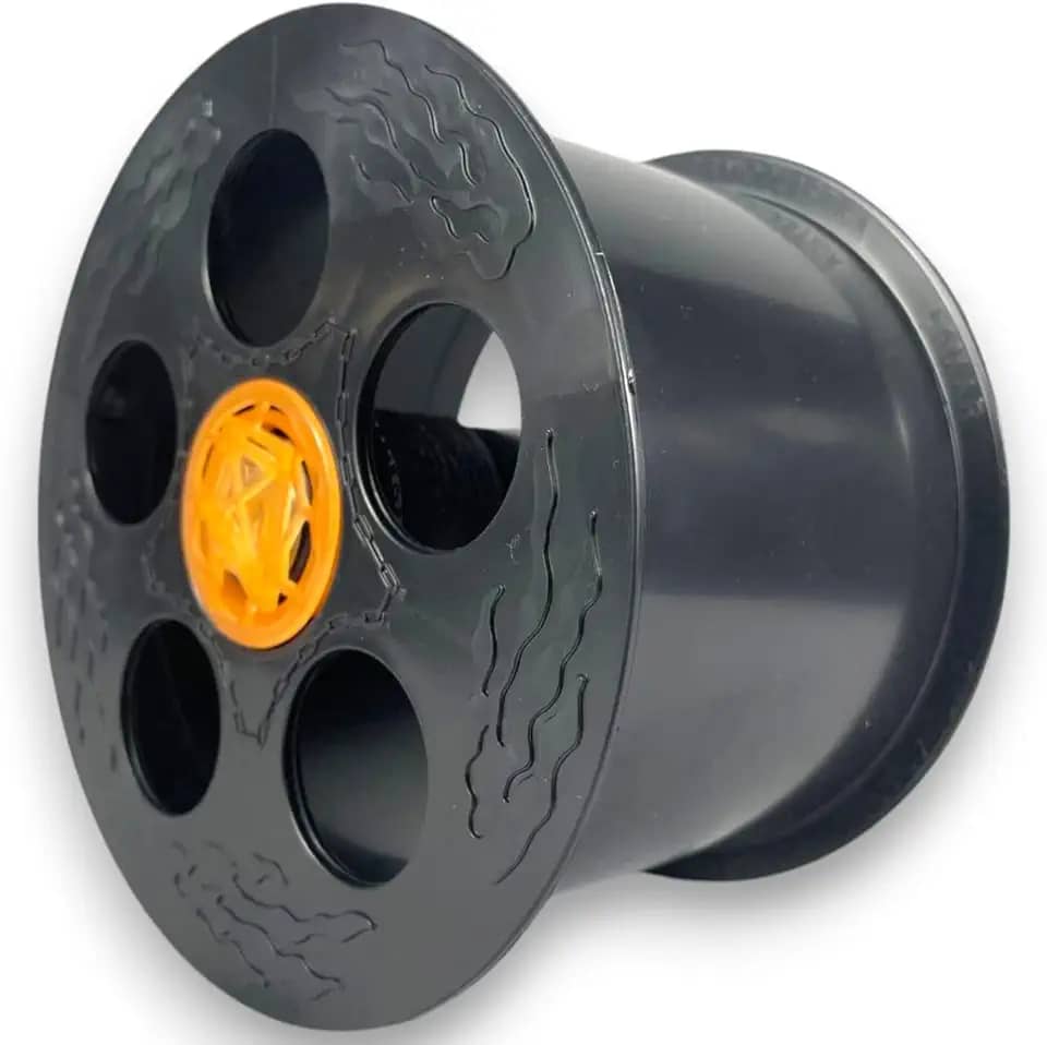 Carretilha para Pipa 6 Polegadas (15cm) Plástico Resistente Preta Pequena