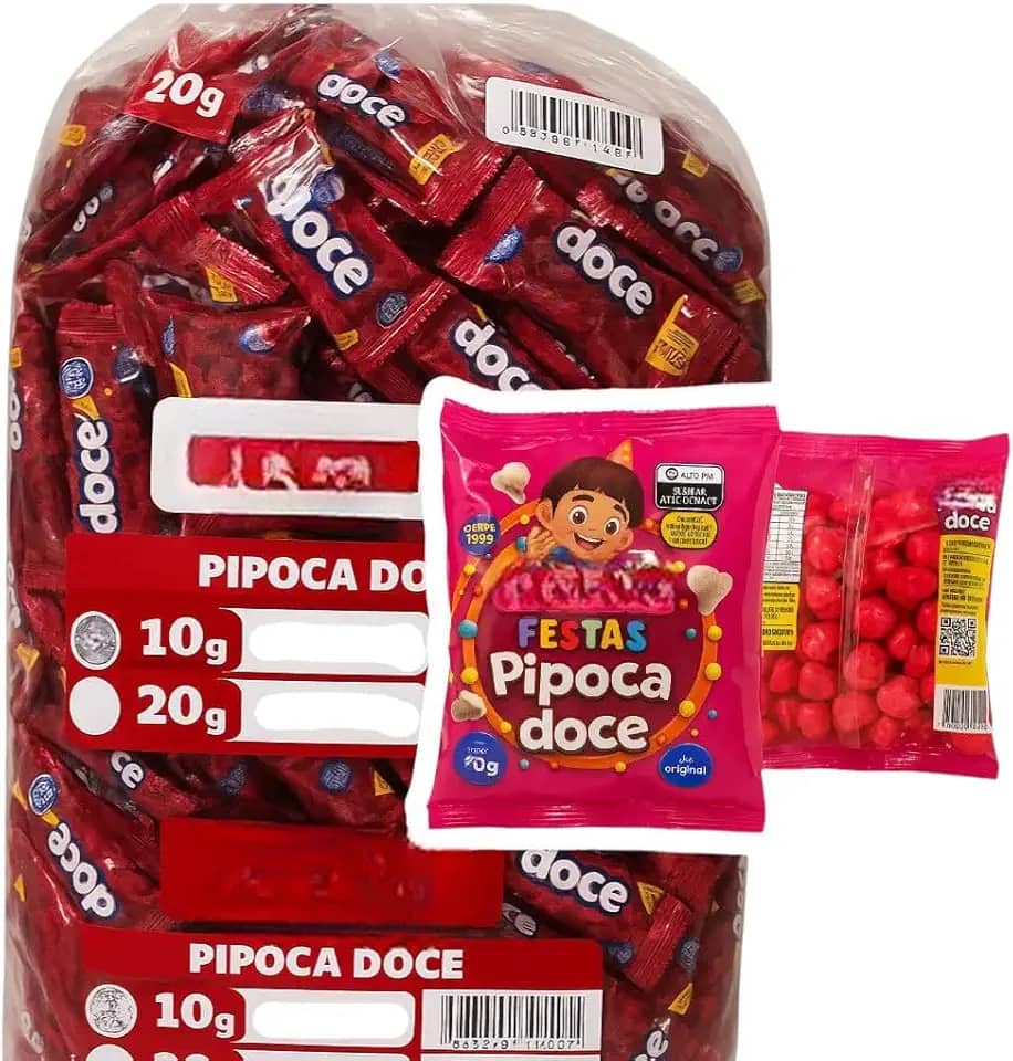 Kit 40 Mini Pipoca doce de 10gr para festas snack doce