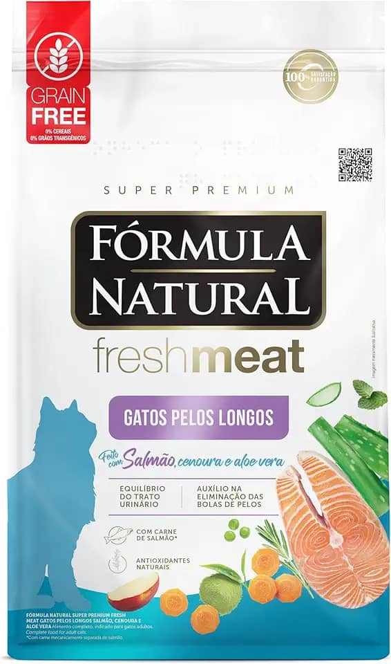 Adimax Ração Fórmula Natural Freshmeat Para Gatos Com Pêlos Longos 1Kg
