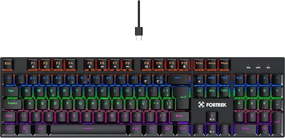 Teclado Gamer Mecânico Fortrek Gravity 100 Fullsized Switch Outemu Red