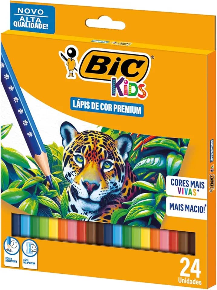 BIC, Lápis de Cor Premium, BIC KIDs, 24 cores