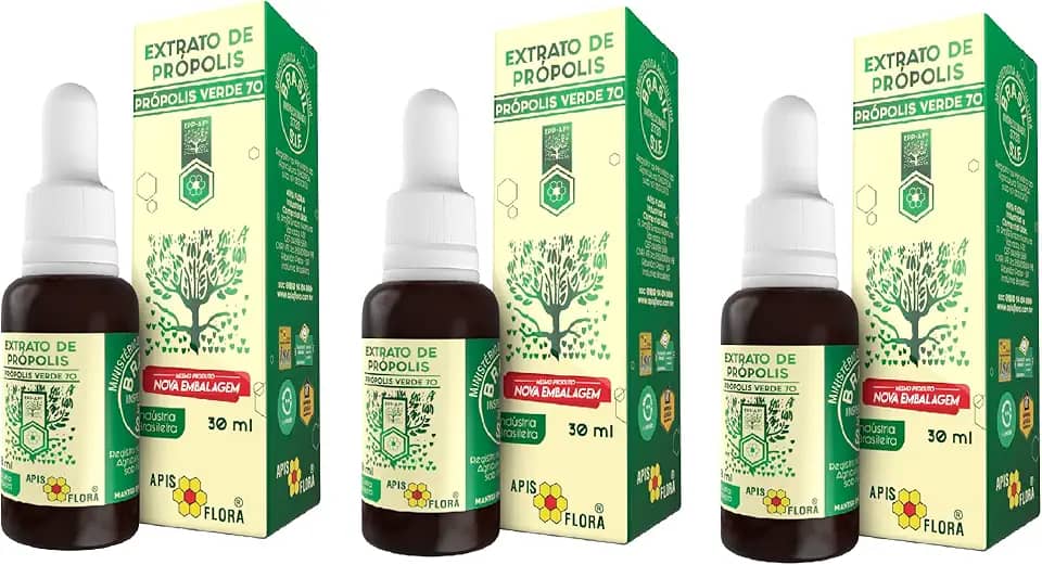 Kit c/ 3 Própolis Verde 70 - Extrato 25% - 30ml - Apis Flora