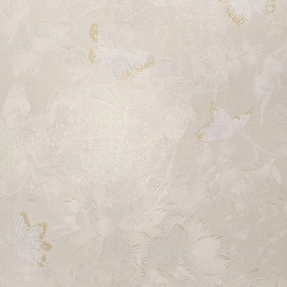 Papel de Parede PREMIUM Bordado Bege 10 metros = 2 Rolos de 5m X 45cm Autocolante Texturizado Sala, Quarto