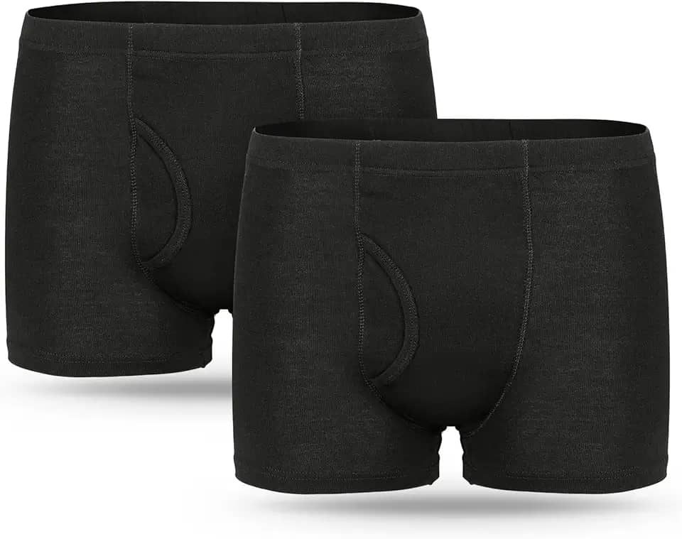 2 peças de roupa íntima masculina lavável de algodão para incontinência com área absorvente frontal e traseira, absorção pesada, roupa íntima à prova de vazamento para homens (BL, 4GG)