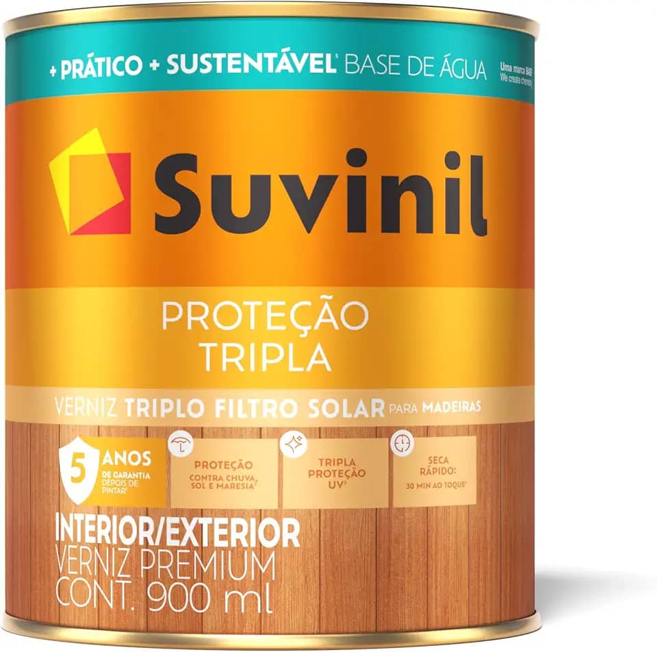 Suvinil Verniz Brilho Base Água 0,9 litro Natural