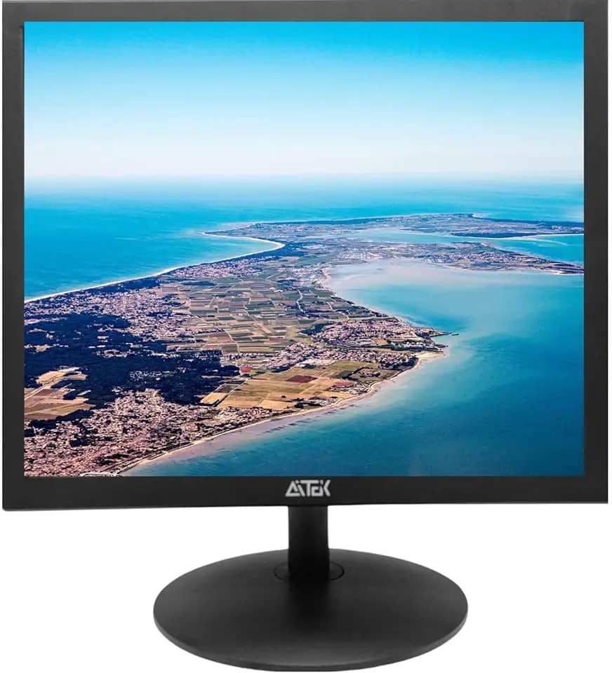 Monitor LED 17' Full HD 1920x1080p Com Entradas HDMI,VGA,AV,USB, ÁUDIO Tela AntiReflexo Modelo AITEK Baixo Consumo Ângulo De Visão 160/170° para Estudar, Trabalhar Ou Assistir Filmes