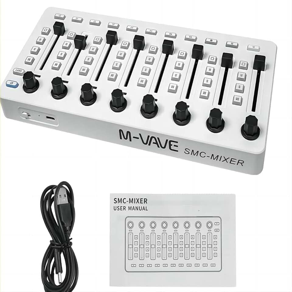 M-VAVE SMC-Mixer Controlador MIDI sem fio Console de mixagem Conexão BT Controlador USB Mixer para a maioria dos instrumentos eletroacústicos