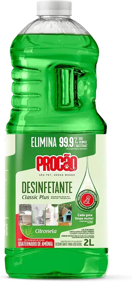 Desinfetante Classic Plus PROCÃO Citronela 2 Litros - Bactericida