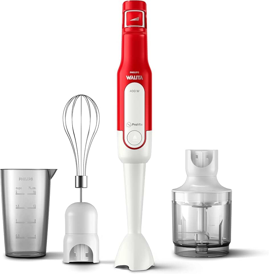 Mixer Pro Mix 3 em 1 Philips Walita Branco e Vermelho 400W RI2622-110V