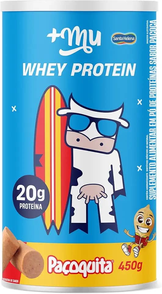 +Mu Whey Concentrado Sabor Paçoquita 20g Proteína - Pote 450g