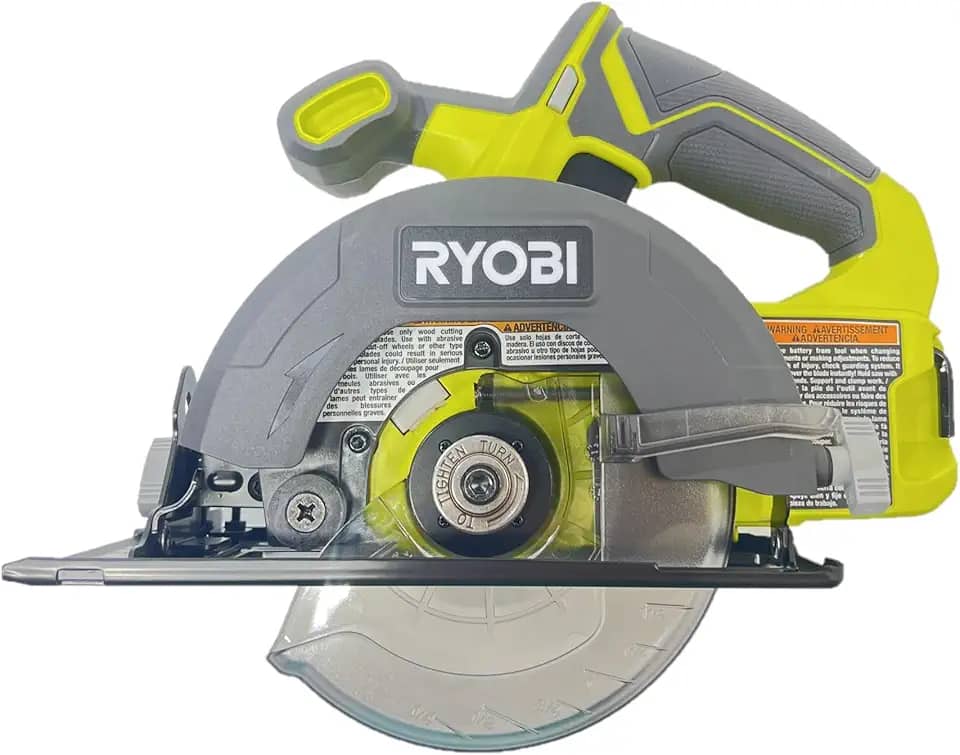 Serra circular Ryobi One P505 18 V de íon de lítio sem fio 5 1/2" 4,700 RPM (bateria não incluída, ferramenta de alimentação somente), verde