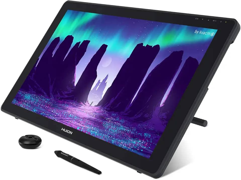 Tablet de desenho HUION KAMVAS 22 com tela 120% sRGB PW517 suporte ajustável, Stylus sem bateria, tela de 21,5 para Windows, PC, Mac, Android