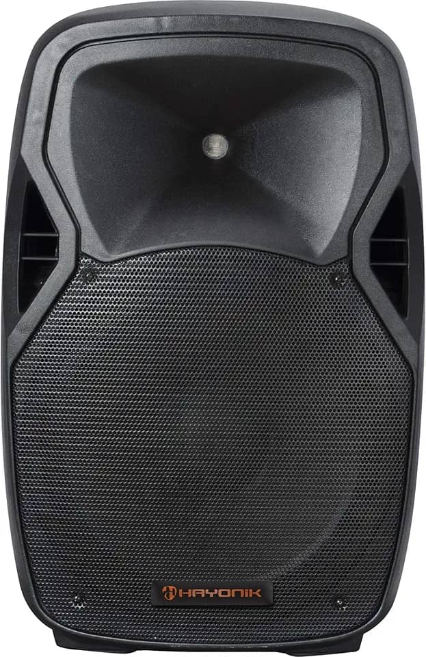 HAYONIK, Caixa Ac. Amplificada 600W, Falante 15", Driver Titânio 1,35", USB, Entrada P/Mic, Bluetooth 5.0, Rádio FM, Controle App, 300W RMS, Saída Passiva - CPA-15600L