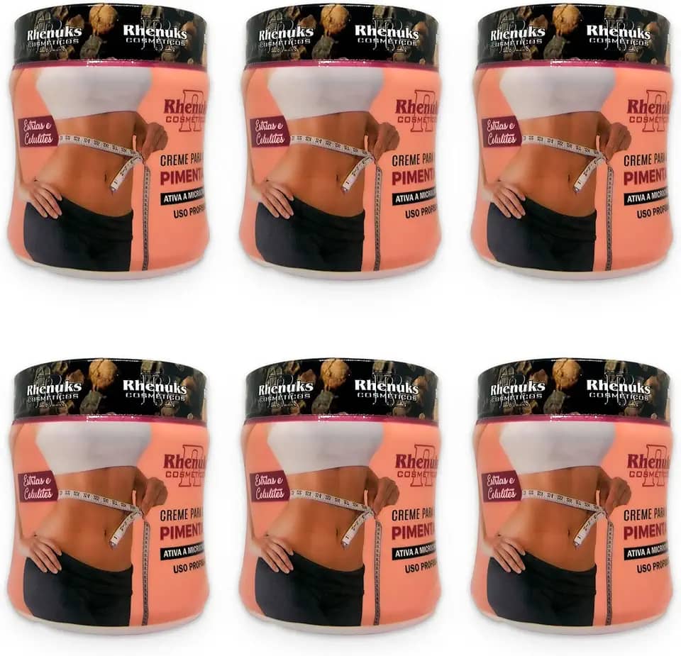 6 Seis Cremes Gel Oléo para Corpo Fitness para Massagem Redutor de Medidas Queima Gorduras Seca Barriga para Estrias e Celulites