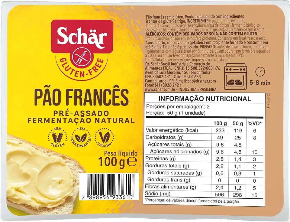Pão francês sem glúten 100g - Pré assado - Schär
