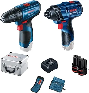 Bosch Kit Parafusadeira Gsr 120-Li E Chave De Impacto Gdr 120-Li 12V Com 2 Baterias 1 Carregador E 1 Maleta
