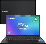 Notebook Positivo Vision C15M Intel Celeron N4500 Linux 8GB RAM 128GB eMMC Tela 15' Full HD IPS Antirreflexo – com Minitela - Cinza